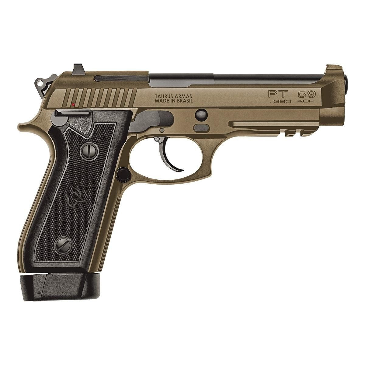 TAURUS PT 59S 380ACP 3X19T CFO FDE .380 ACP Carb. P.Cerakote carreg. tiros - FDE
