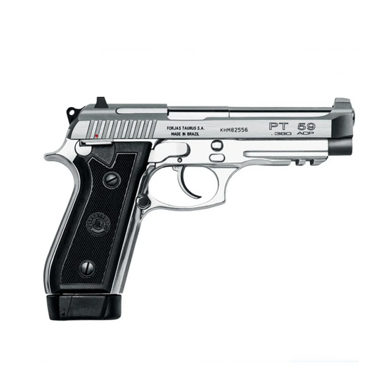 TAURUS PT59S/19 .380AUTO OX C/ZAREL .380 AUTO Carbono fosco carreg. tiros - Com zarelho